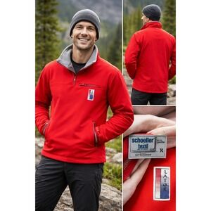 Latok Schoeller Softshell Jacket Unisex Small Red Swiss Fabric USA Made Gorpcore